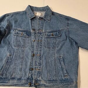 Wrangler Rugged Wear Denim Trucker Jacket XL Classic Workwear Blue Jean Jacket